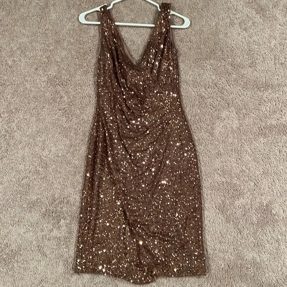 ralph lauren rose gold dress Gold Sparkly Halter Sweetheart Sequin Prom Evening Dress main image 1